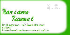 mariann kummel business card